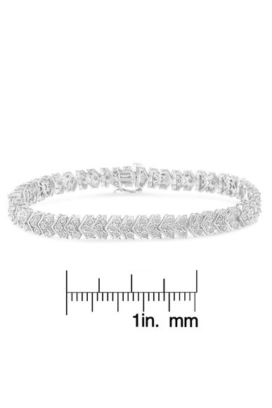 2.0 Cttw Diamond Miracle-Set Nested Chevron Link 7" Tennis Bracelet